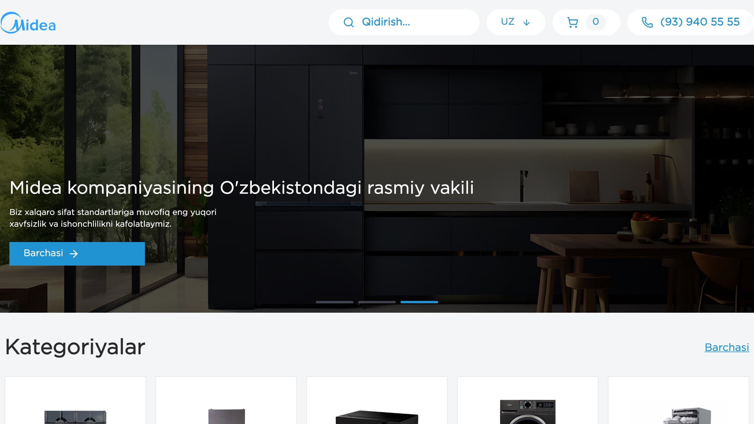 Midea Kitchen: The online store for Midea kitchen appliances in Uzbekistan.